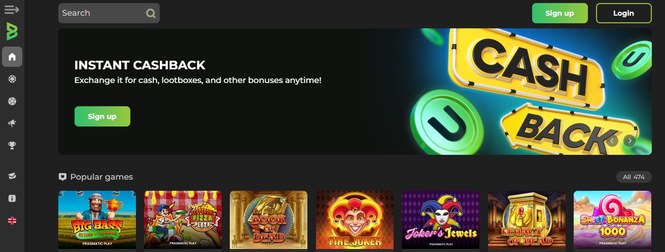 Igényelj azonnali cashback bónuszt a főoldalon